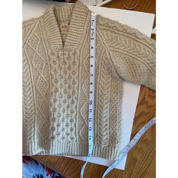 Toddlers Vintage 80’s Aran Knit Handmade Irish Fisherman Sweater - Picture 7 of 8
